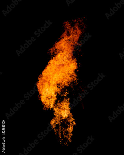 Olympic fire, flame of torch isolated on black © Yuriy