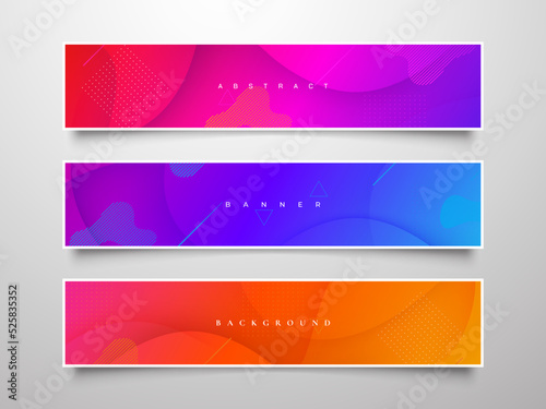 Set of Abstract banner design. Trendy Futuristic design posters. Empty background for your banner.