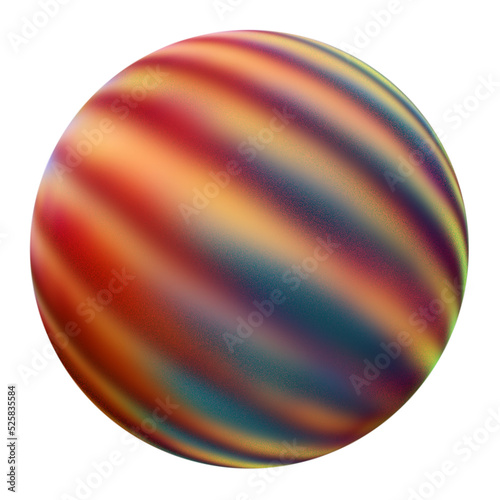 a multicolored ball of grooves with a sprinkling of soft grains. isolated object