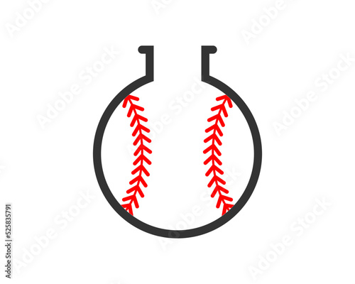 Simple bottle laboratory with baseball inside