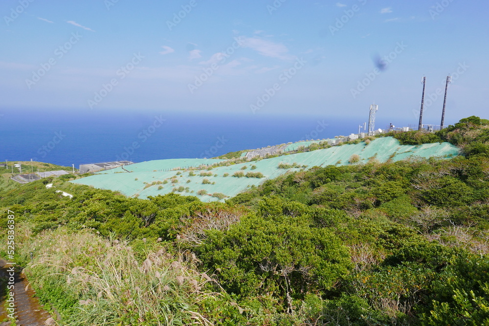 Remote and isolated hidden island Aogashima island in Tokyo, Japan