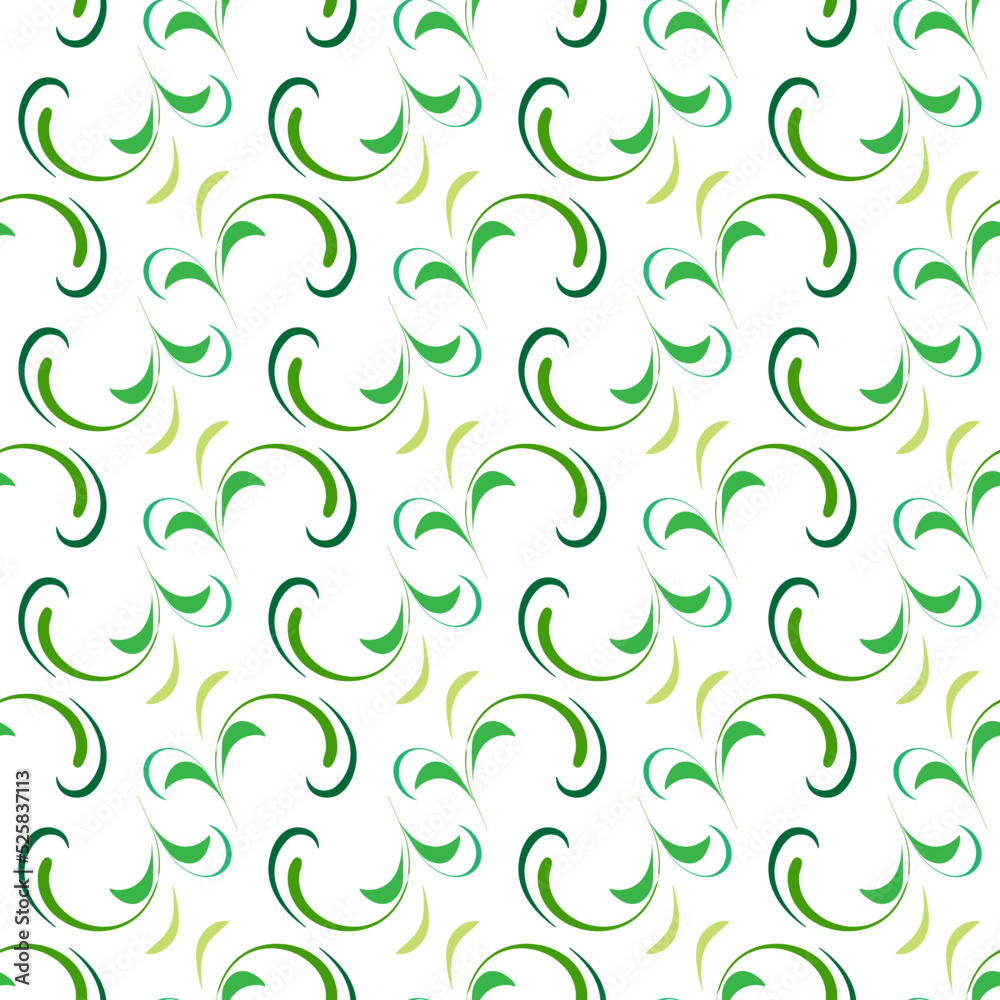 Abstract green twig seamless pattern on white Abstract green twig seamless pattern on white