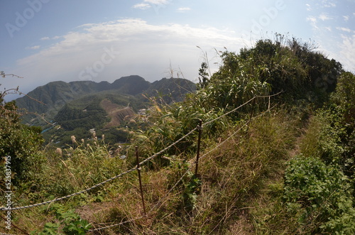 Remote and isolated hidden island Aogashima island in Tokyo, Japan photo