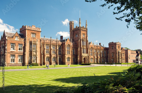 Queen’s University, Belfast, Northern Ireland established 1845. The Gothic facade of the Lanyon Building. photo