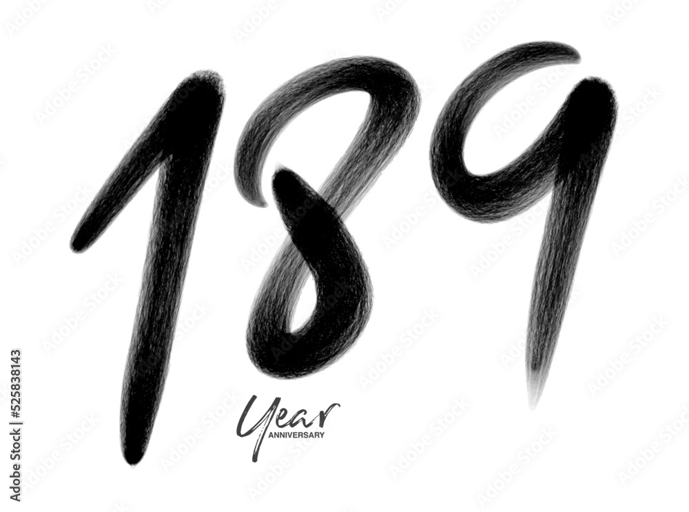 189 Years Anniversary Celebration Vector Template, 189 number logo design, 189th birthday, Black Lettering Numbers brush drawing hand drawn sketch, number logo design vector illustration 189 Years Anniversary Celebration Vector Template, 189 number logo design, 189th birthday, Black Lettering Numbers brush drawing hand drawn sketch, number logo design vector illustration