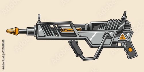 Fantasy blaster emblem vintage colorful