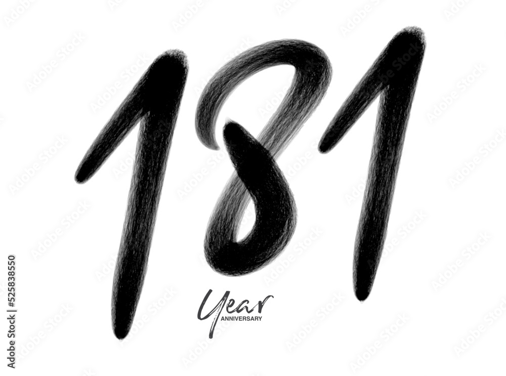 181 Years Anniversary Celebration Vector Template, 181 number logo design, 181th birthday, Black Lettering Numbers brush drawing hand drawn sketch, number logo design vector illustration 181 Years Anniversary Celebration Vector Template, 181 number logo design, 181th birthday, Black Lettering Numbers brush drawing hand drawn sketch, number logo design vector illustration