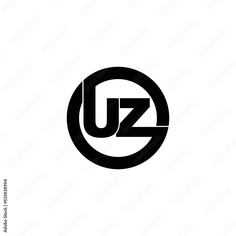 Letter UZ circle logo design vector Letter UZ circle logo design vector