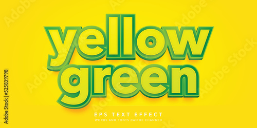 yellow green 3d editable text effect