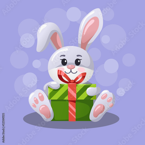 rabbit with a gift, symbol of the year (ID: 525841135)