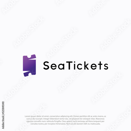 Logo for online ticketing combine initial S and ticket shape