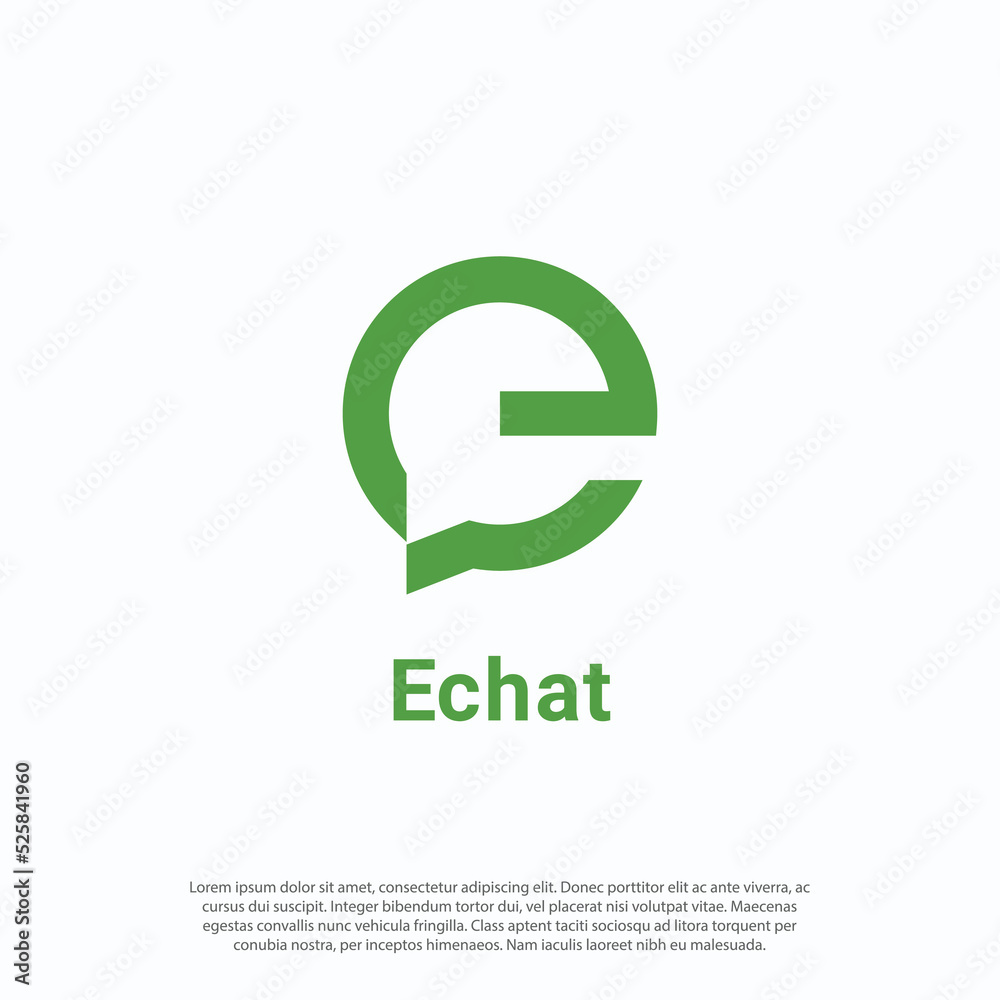 Modern and simple letter E bubble chat logo vector design Modern and simple letter E bubble chat logo vector design
