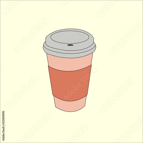 Vector illustration of coffee in a glass