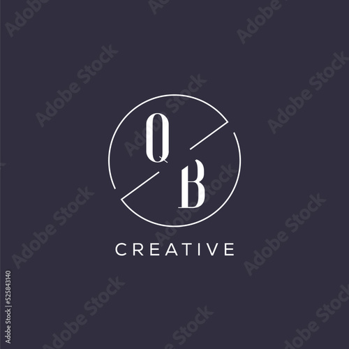 Elegant look monogram QB logo with simple circle line