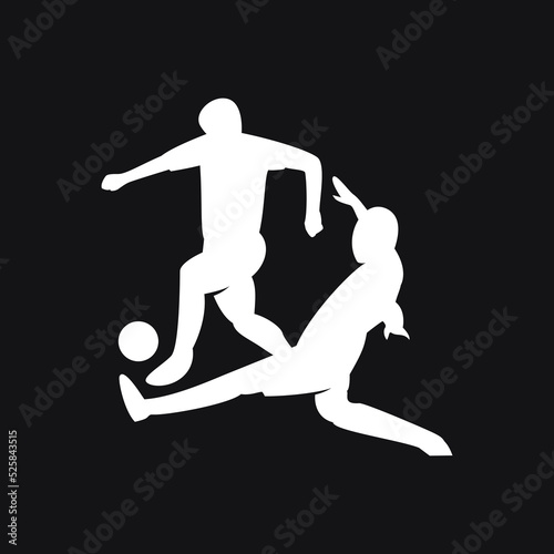 illustration football payer sliding tackle, soccer players