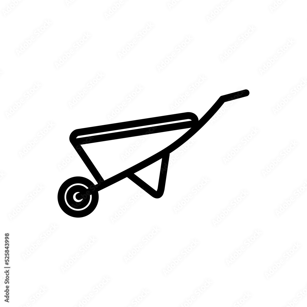 wheelbarrow icon vector illustration logo template for many purpose. Isolated on white background. wheelbarrow icon vector illustration logo template for many purpose. Isolated on white background.