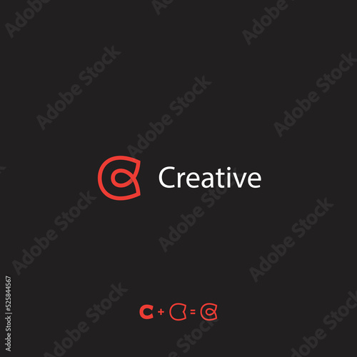 Letter C logo monogram infinity shape concept, minimal style identity initial logo mark. parallel lines vector emblem logotype for business cards initials invitations ect.