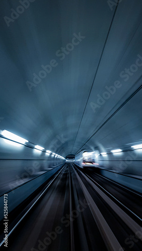Speed movement in a subway or metro tunnel © Yuri
