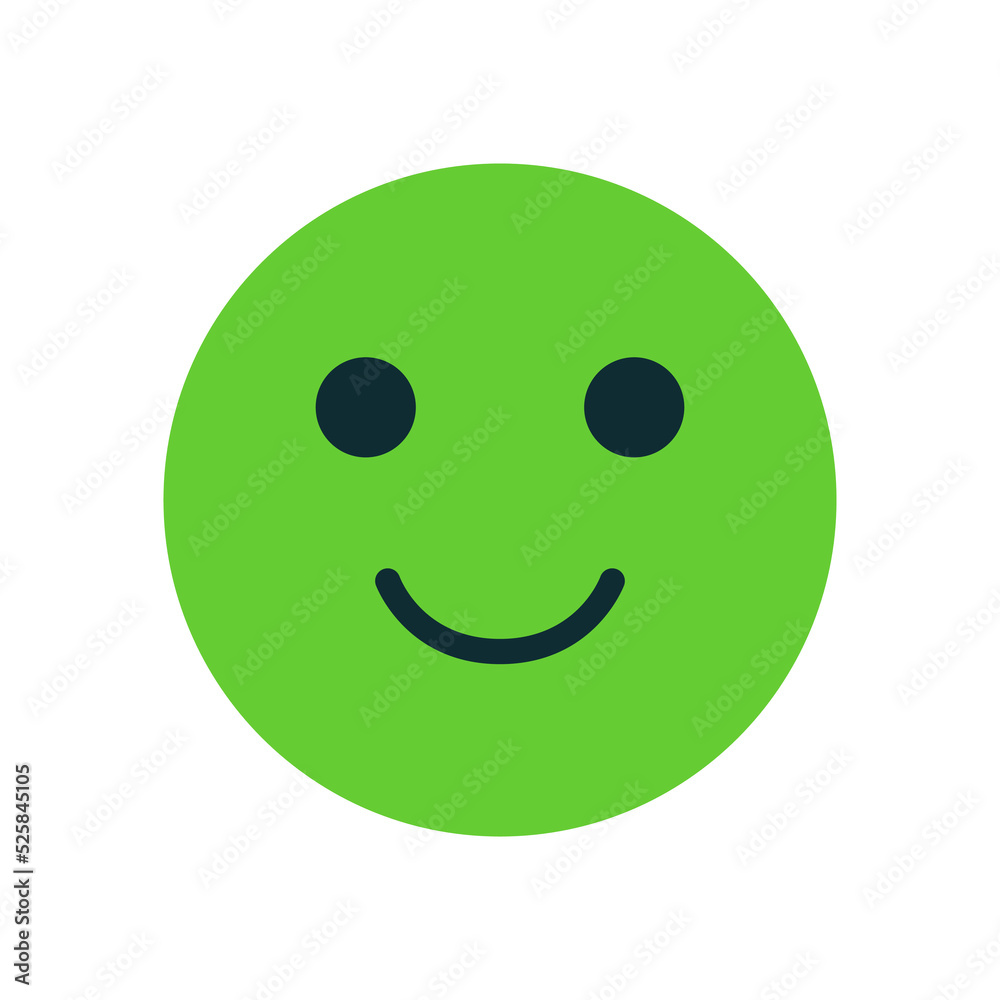 Emotion rating feedback - good. Rating satisfaction icon. User experience feedback. Green mood smiley emoticon. Positive concept. Vector illustration Emotion rating feedback - good. Rating satisfaction icon. User experience feedback. Green mood smiley emoticon. Positive concept. Vector illustration