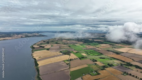 Aerial view of the black island and Cromarty firth in the north east highlands of Scotland during autumn photo