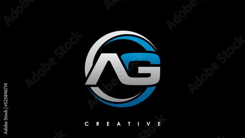 AG Letter Initial Logo Design Template Vector Illustration