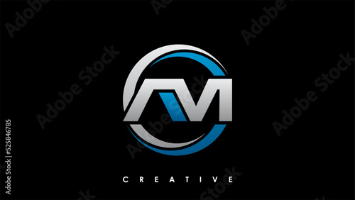 AM Letter Initial Logo Design Template Vector Illustration