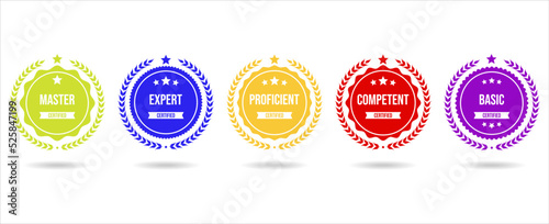 Collection of certified badge vector template  