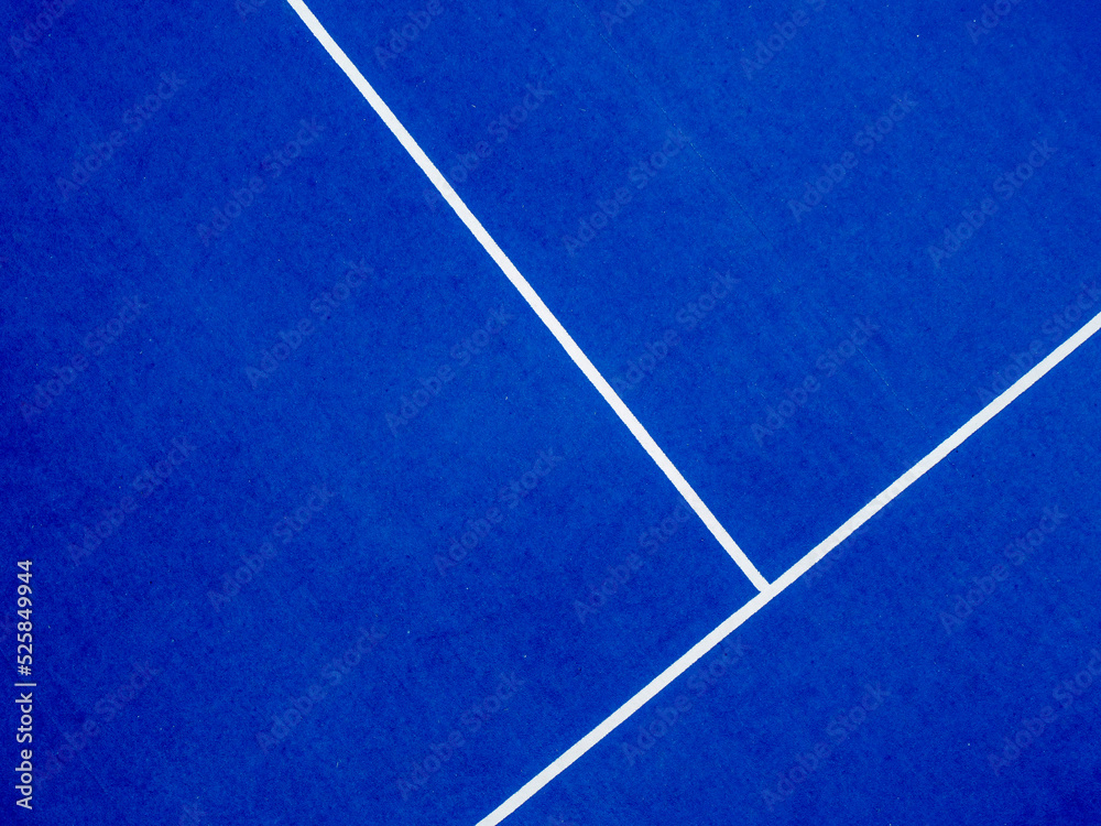 aerial view of a blue paddle tennis court