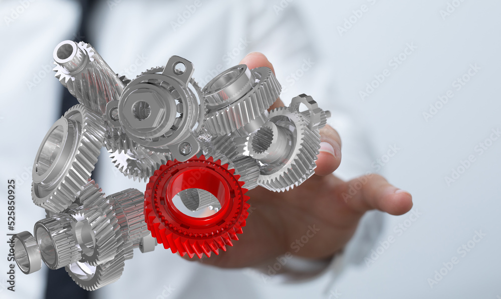 gear Futuristic in Industry 4.0 and business virtual diagram gear Futuristic in Industry 4.0 and business virtual diagram