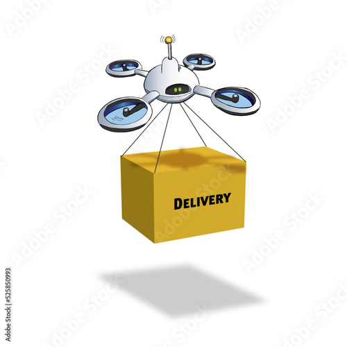 future drone making a delivery