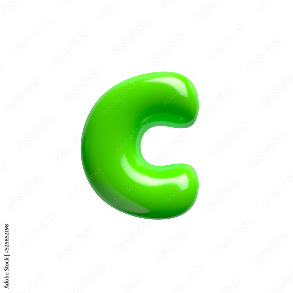 Green 3d font - lowercase isolated glossy 3d letter c Green 3d font - lowercase isolated glossy 3d letter c