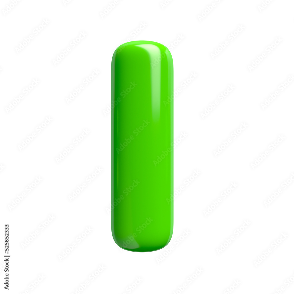 Green 3d font - lowercase isolated glossy 3d letter l Green 3d font - lowercase isolated glossy 3d letter l
