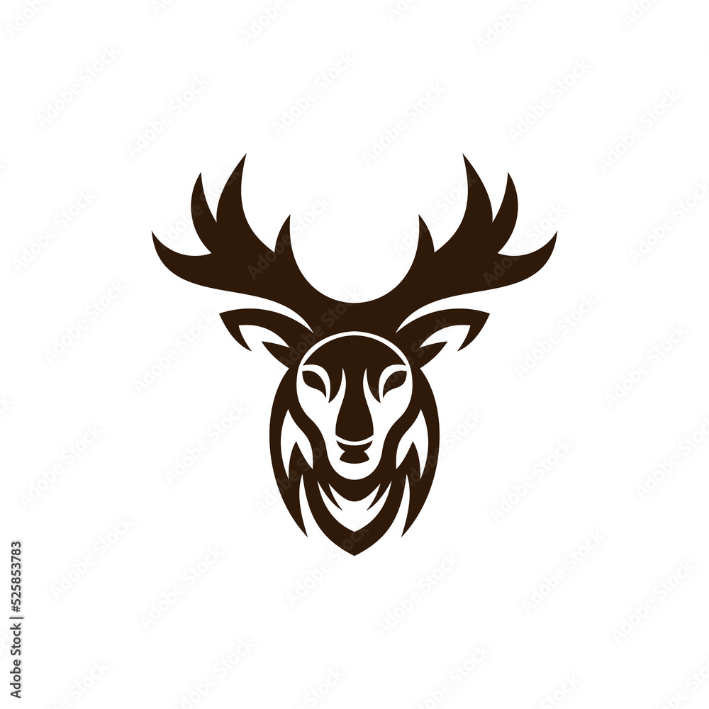 Head Moose Animal Illustration Logo, moose head logo template vector icon illustration, Moose Logo Template vector Illustration