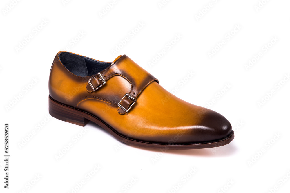 men shoe isolated, brown, leather. isolated on white background. men shoe isolated, brown, leather. isolated on white background.