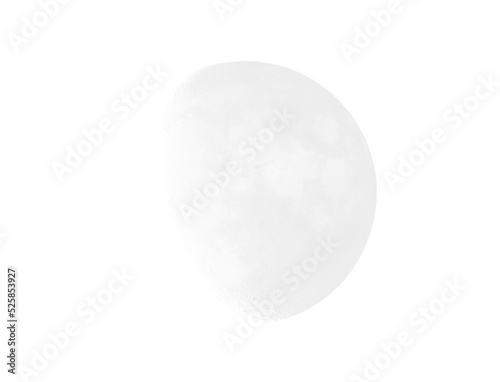 Transparent PNG of Three Quarter Moon.