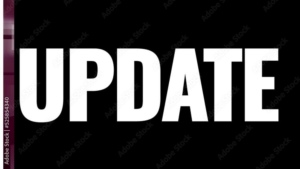 A dynamic UPDATE news background transition. 6 and 4 second options included. Green screen.	