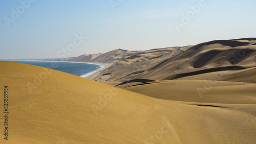 Namibia. Sandwich Harbour desert dunes by the ocean