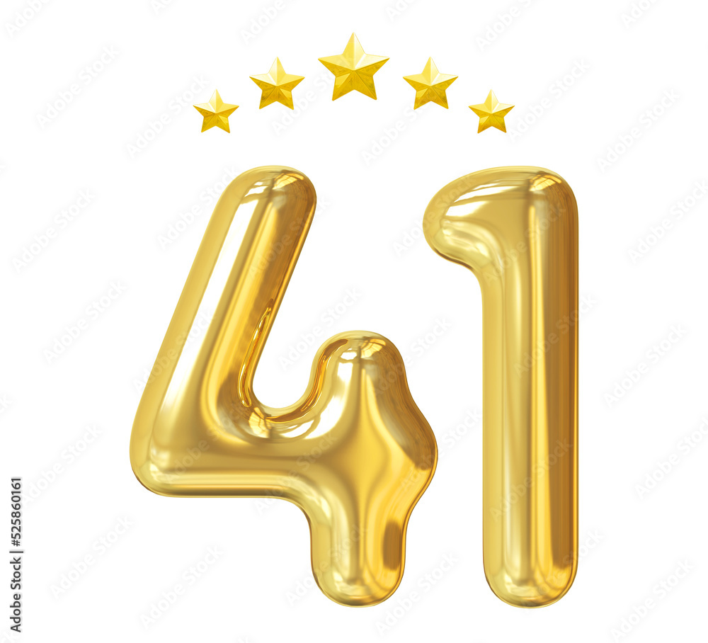 Fototapeta premium 41 years anniversary golden number