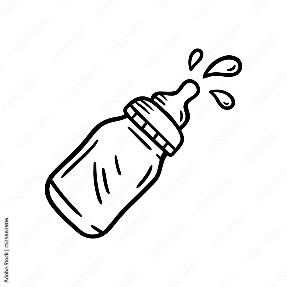 feeder, milk bottle of baby pacifier doodle vector icon feeder, milk bottle of baby pacifier doodle vector icon