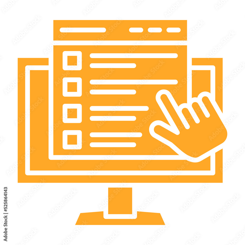 Online Survey Multicolor Glyph Icon Online Survey Multicolor Glyph Icon
