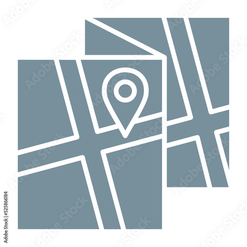 Map Multicolor Glyph Icon