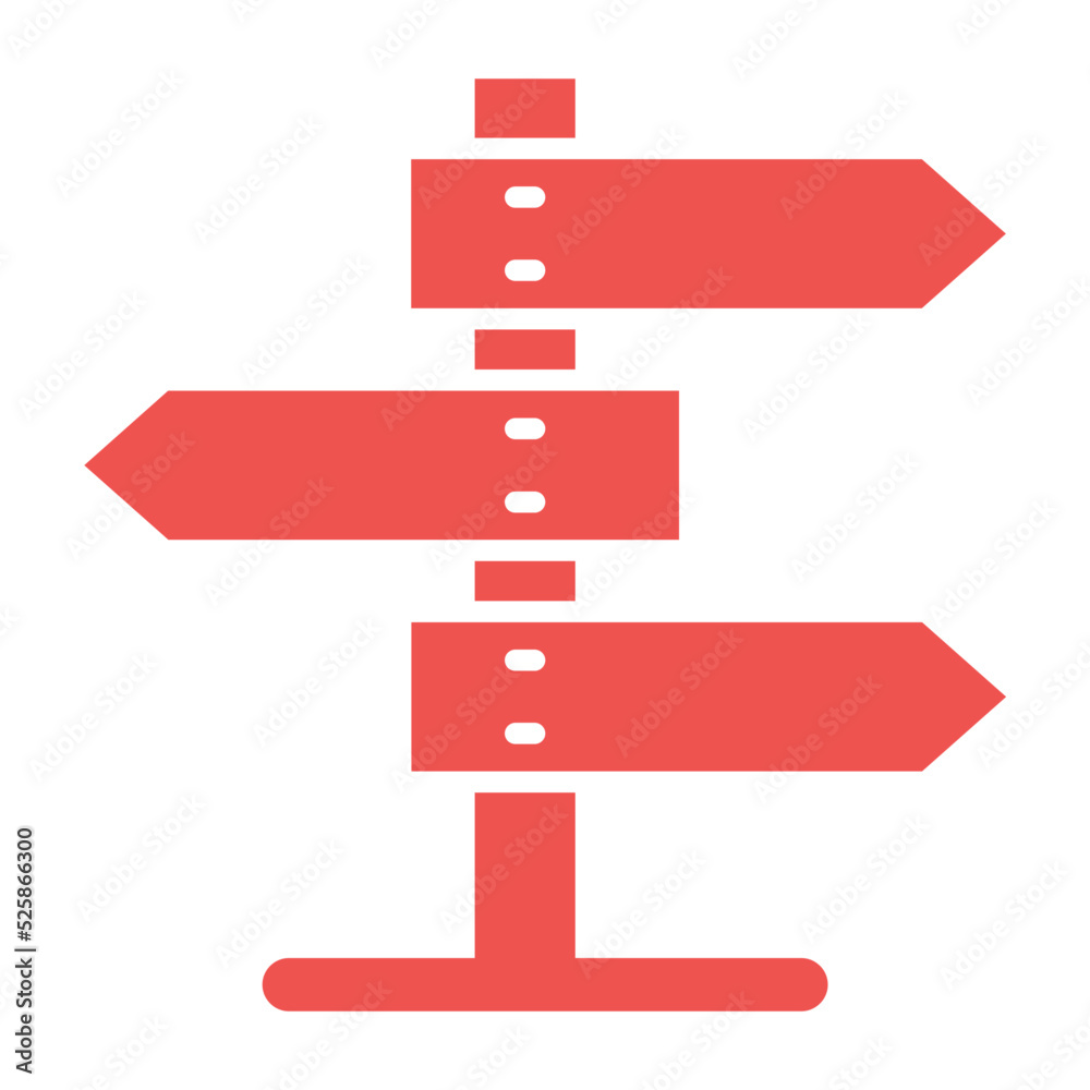 Signpost Multicolor Glyph Icon Signpost Multicolor Glyph Icon