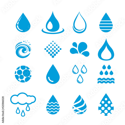 Vector set of water drop icons