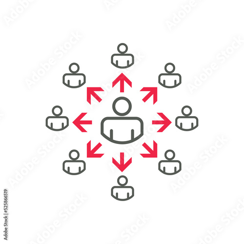 Icon Depicting Infected People Using Contact Tracing to Contain the Spread of the CoronaVirus. Contact Tracing Covid-19 concept.