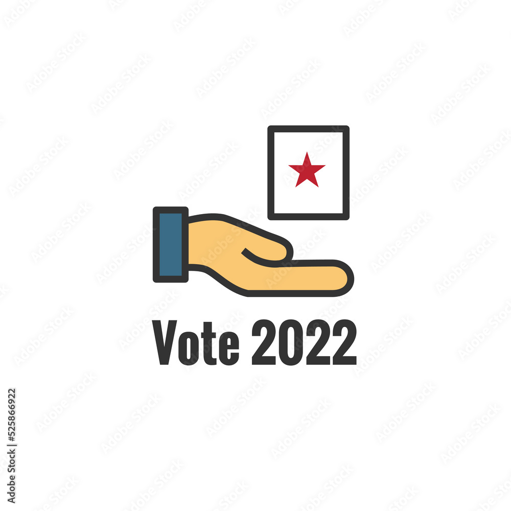 2022 Midterm Elections Design w Red White and Blue Vote Icon 2022 Midterm Elections Design w Red White and Blue Vote Icon