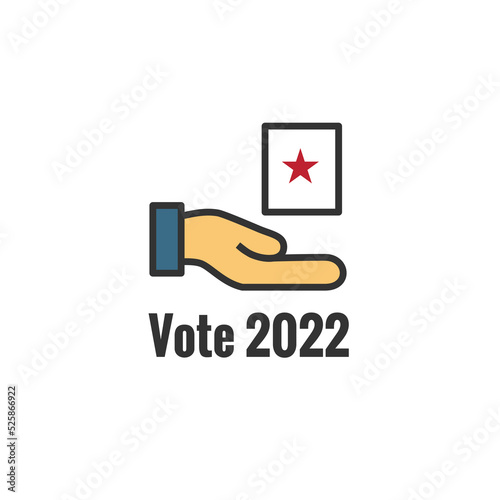 2022 Midterm Elections Design w Red White and Blue Vote Icon