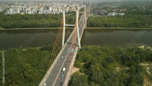 Siekierkowski bridge and its vicinity, Warsaw, Poland photo