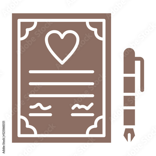 Wedding Contract Multicolor Glyph Icon