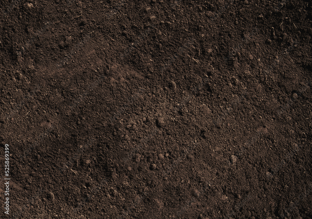 Closeup Black color soil texture Closeup Black color soil texture
