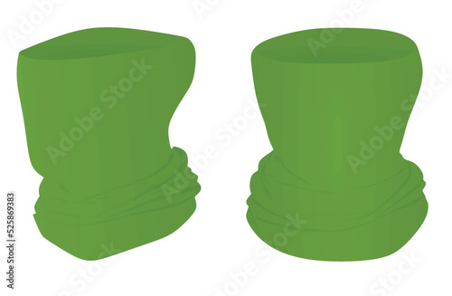 Green bandana scarf. vector illustration